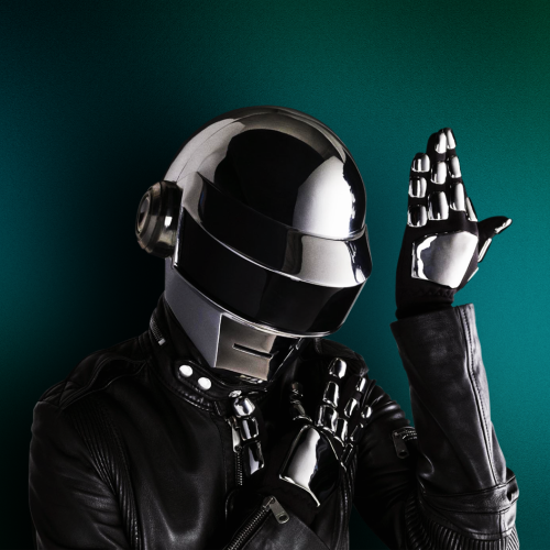 image of one of the daft punk members posing 